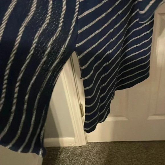 New Direction brand open kimono plus size 2x blue and white elbow sleeves - Picture 3 of 6